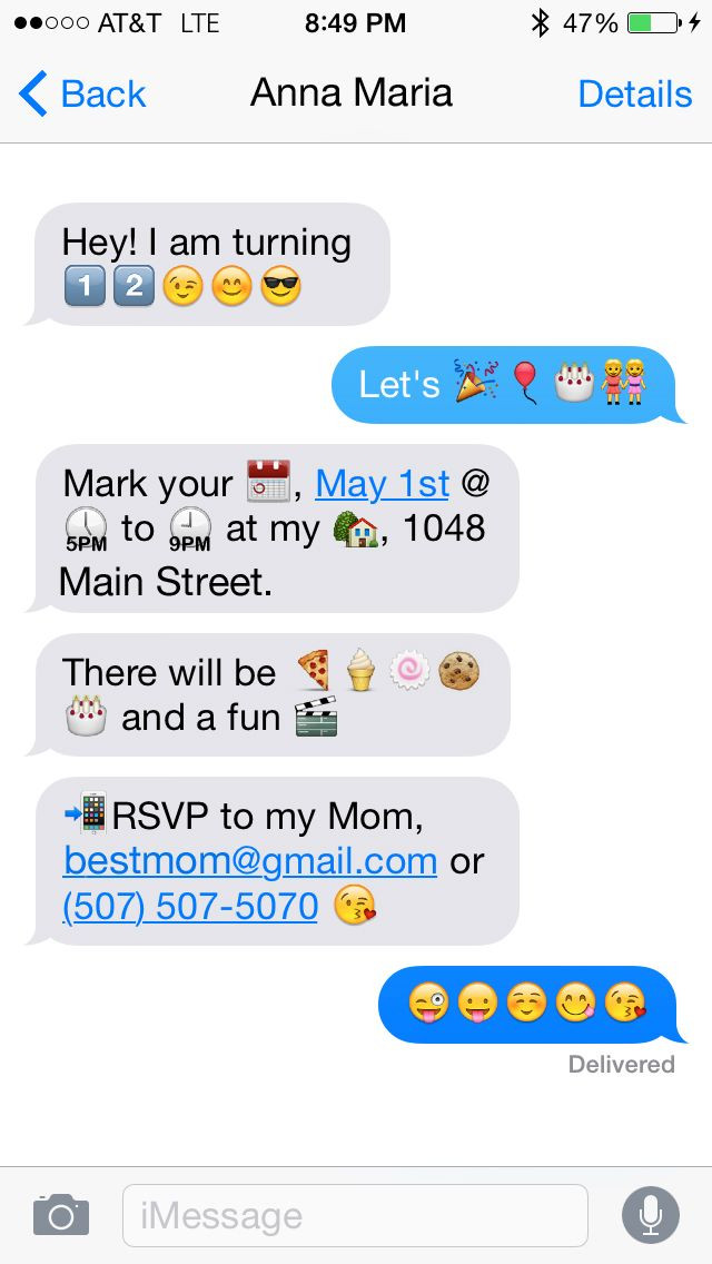 Text Birthday Invitations
 Emoji Birthday Party invitation Emojis party