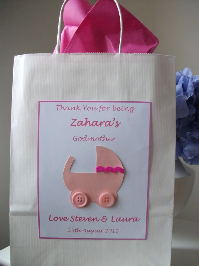 Thank You Gift Bag Ideas
 Personalised Thank You Godparent Christening Naming Day