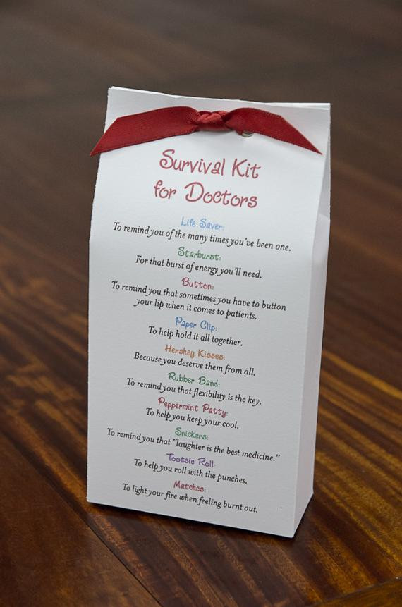 Thank You Gift Ideas For Doctors
 Survival Kit for Doctors Printable PDF