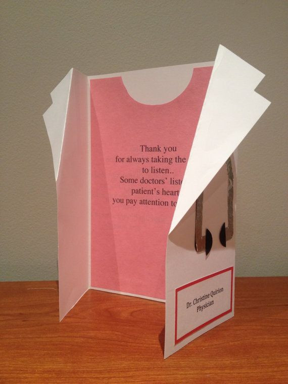 Thank You Gift Ideas For Doctors
 Personalize Doctor Coat Thank You Card by DudetteDoodads