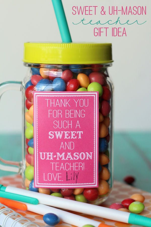 Thank You Gift Ideas For Professors
 Sweet and Uh Mason Teacher Gift DIY Gifts