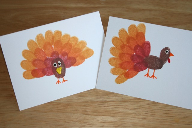 Thanksgiving Art Projects For Toddlers
 Thanksgiving Craft Fingerprint Turkey Cards