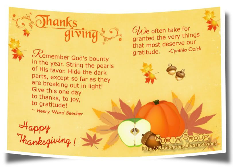 Thanksgiving Card Quotes
 Nubia group Inspiration Thanksgiving cards 2