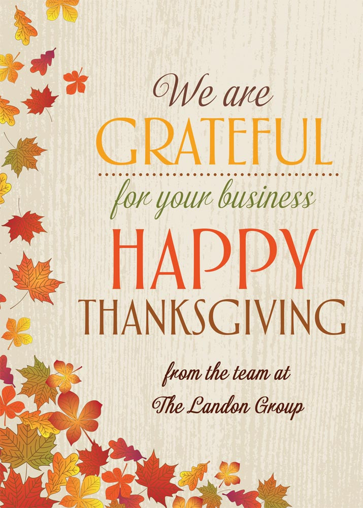Thanksgiving Quotes Business
 Business Imprint Thanksgiving Card Leaves by Brookhollow