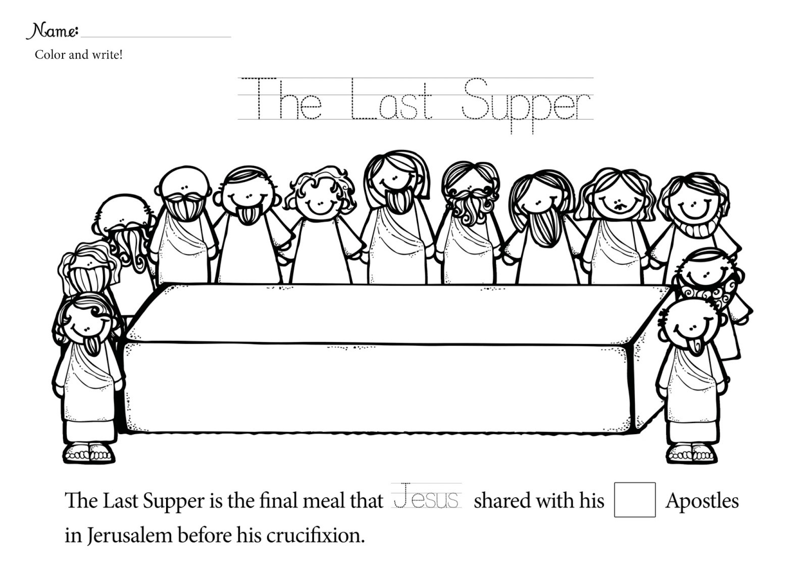 The Last Supper Coloring Pages Printable
 The Constant Kindergartener Teaching Ideas and Resources