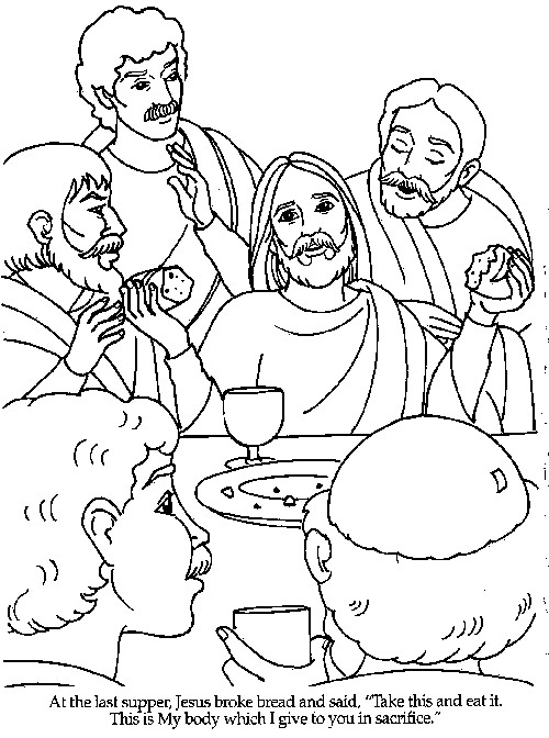 The Last Supper Coloring Pages Printable
 The Last Supper Bible Coloring Pages SNYP