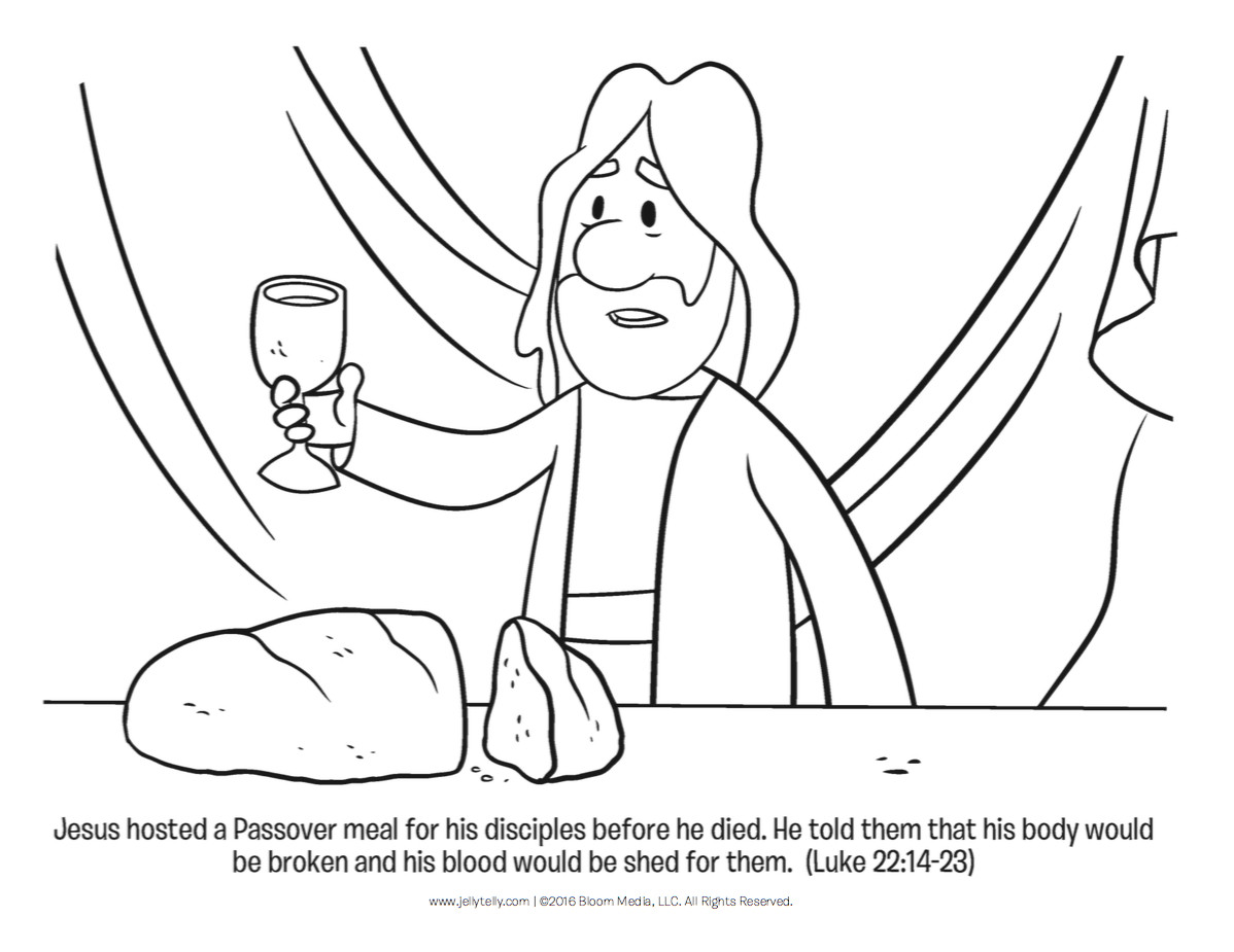 The Last Supper Coloring Pages Printable
 Jesus Serves the Last Supper Jesus 5 Minute Family