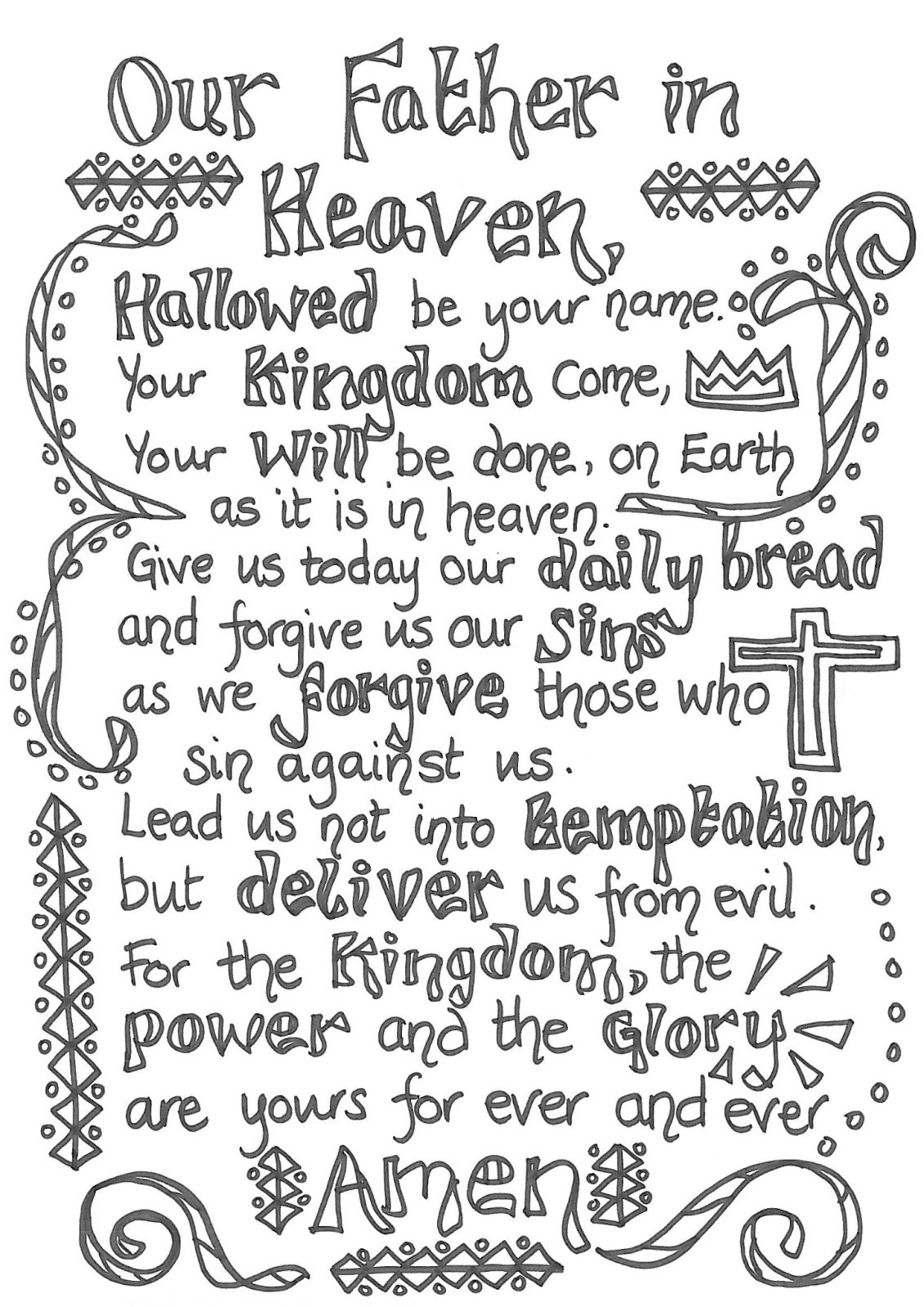 The Lord'S Prayer Coloring Pages Printable
 8 Best of The Lord Prayer Printable Lord S Prayer