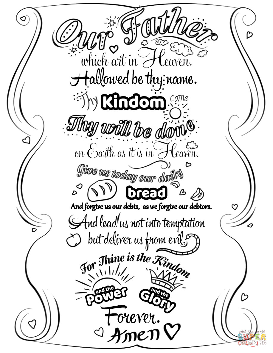The Lord'S Prayer Coloring Pages Printable
 the Lord s Prayer Doodle coloring pages to view