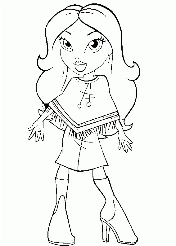 Toddler 0-5 Coloring Pages
 Chica Bratz con poncho