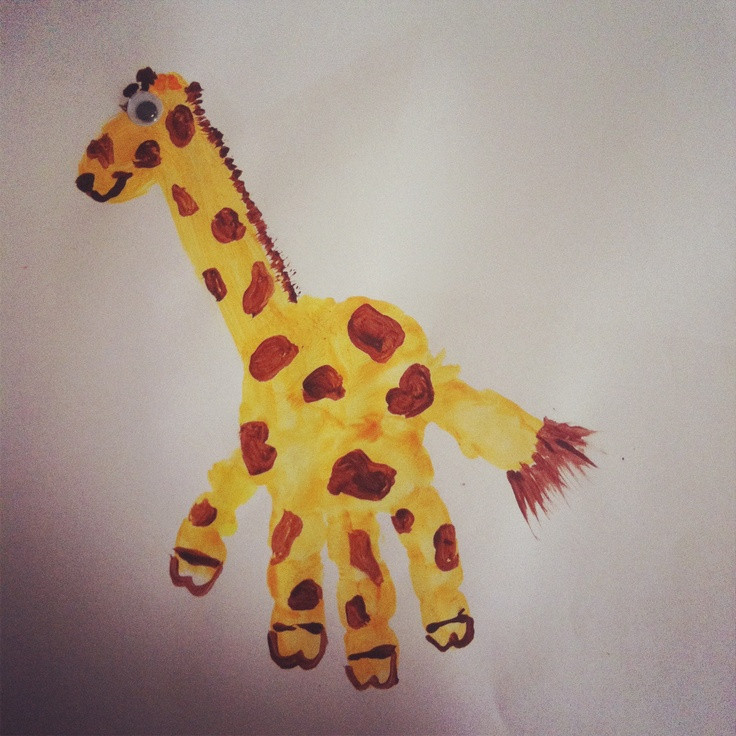 Toddler Art And Crafts Ideas
 Toddler art handprint giraffe Pins I ve Done