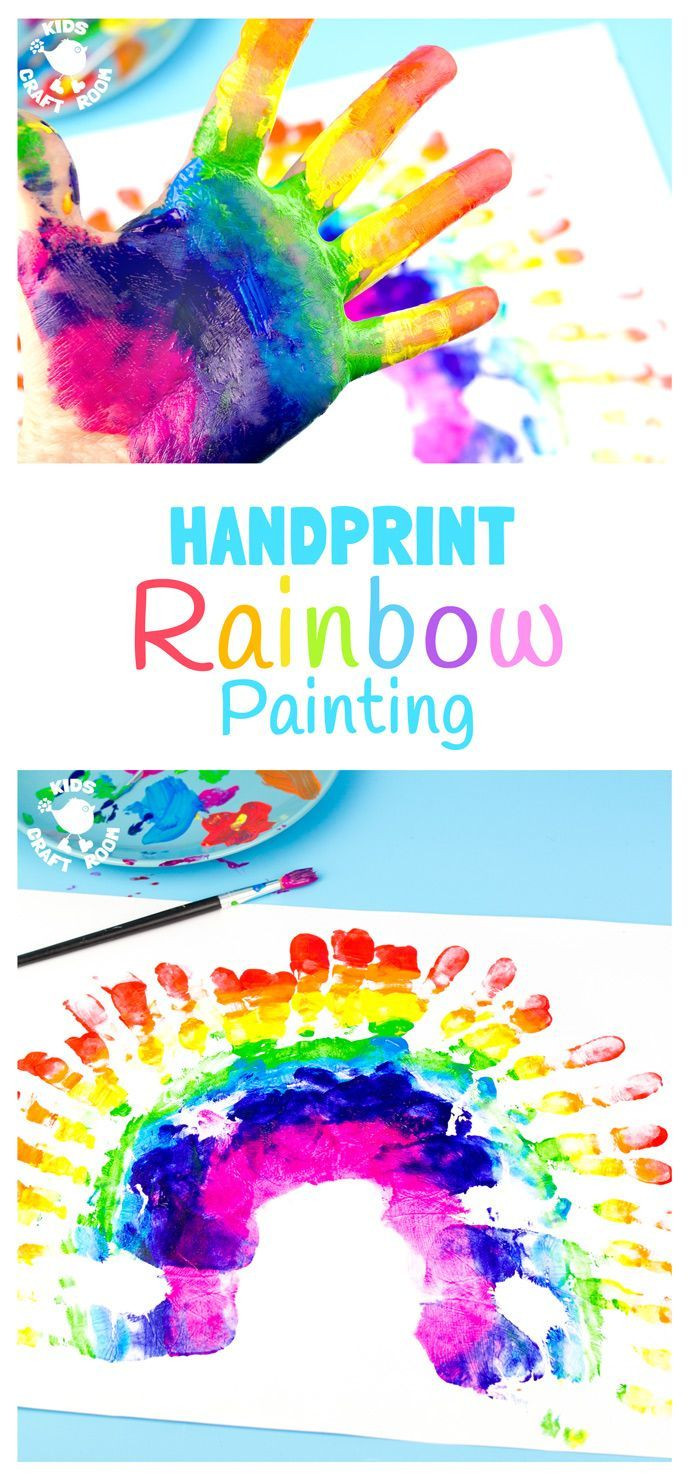 Toddler Artwork Ideas
 HANDPRINT RAINBOW PAINTING