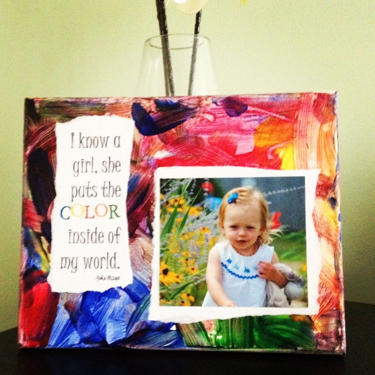 Toddler Artwork Ideas
 My toddler painted this canvas then I Mod Podged the