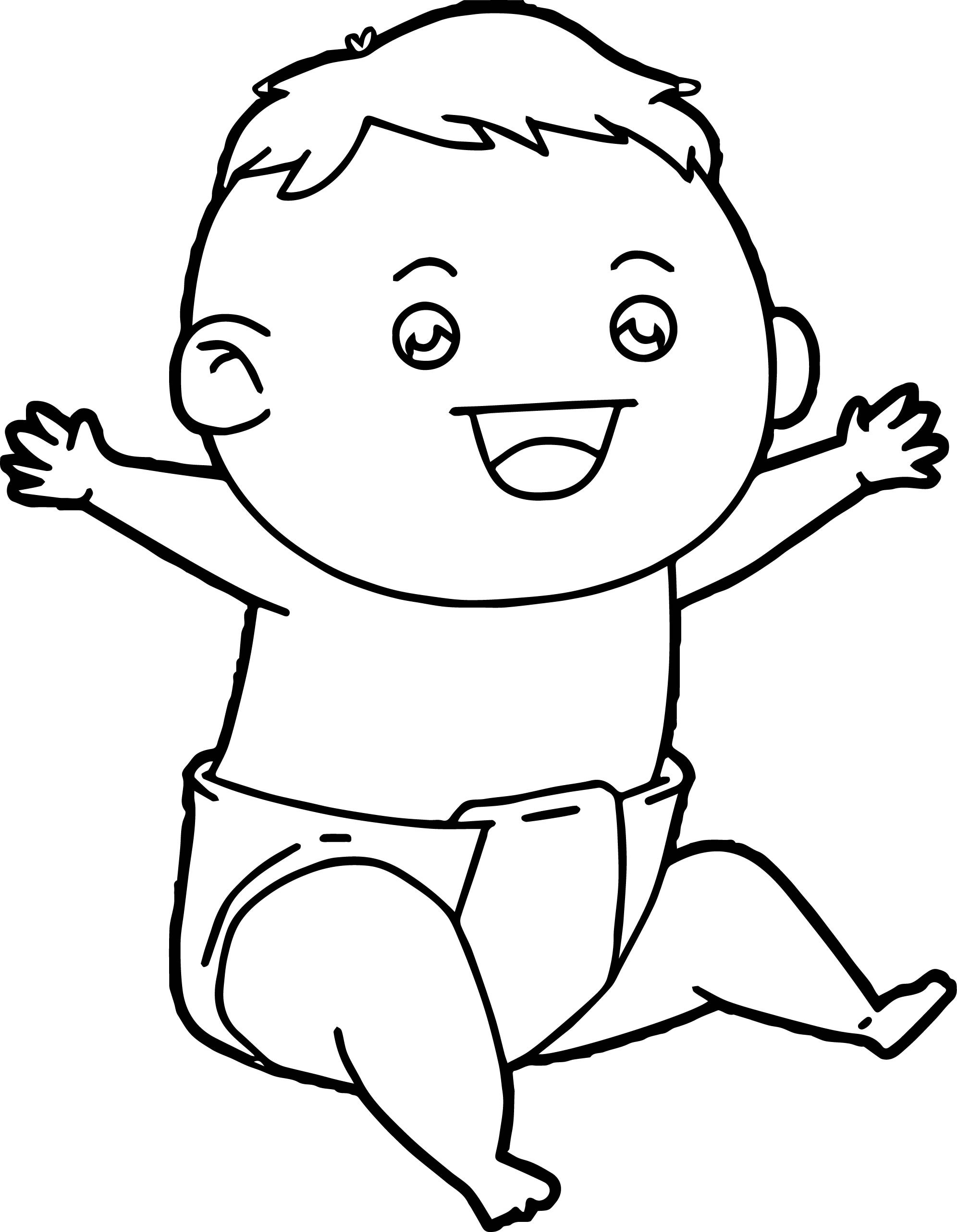 Toddler Boy Coloring Book
 Happy Baby Boy Coloring Page