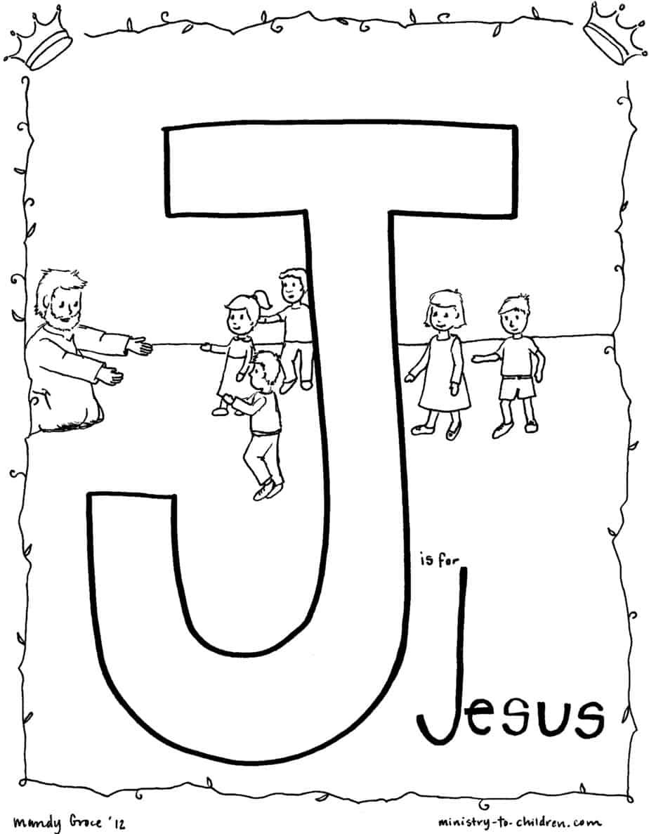 Toddler Coloring Pages Jesus
 J is for JESUS Bible Alphabet Coloring Page