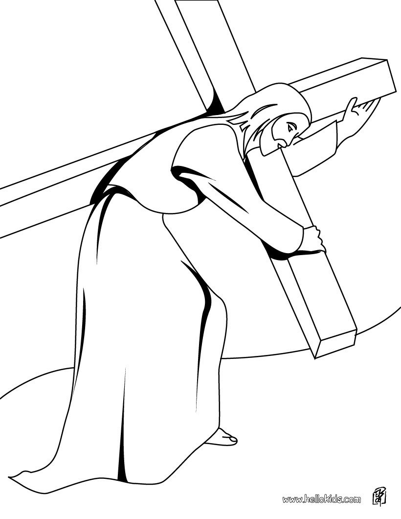 Toddler Coloring Pages Jesus
 Jesus christ carrying the cross coloring pages Hellokids