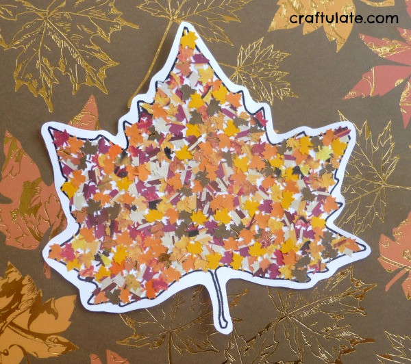 Toddler Fall Craft Ideas
 Fall Leaf Punch Collage Craftulate