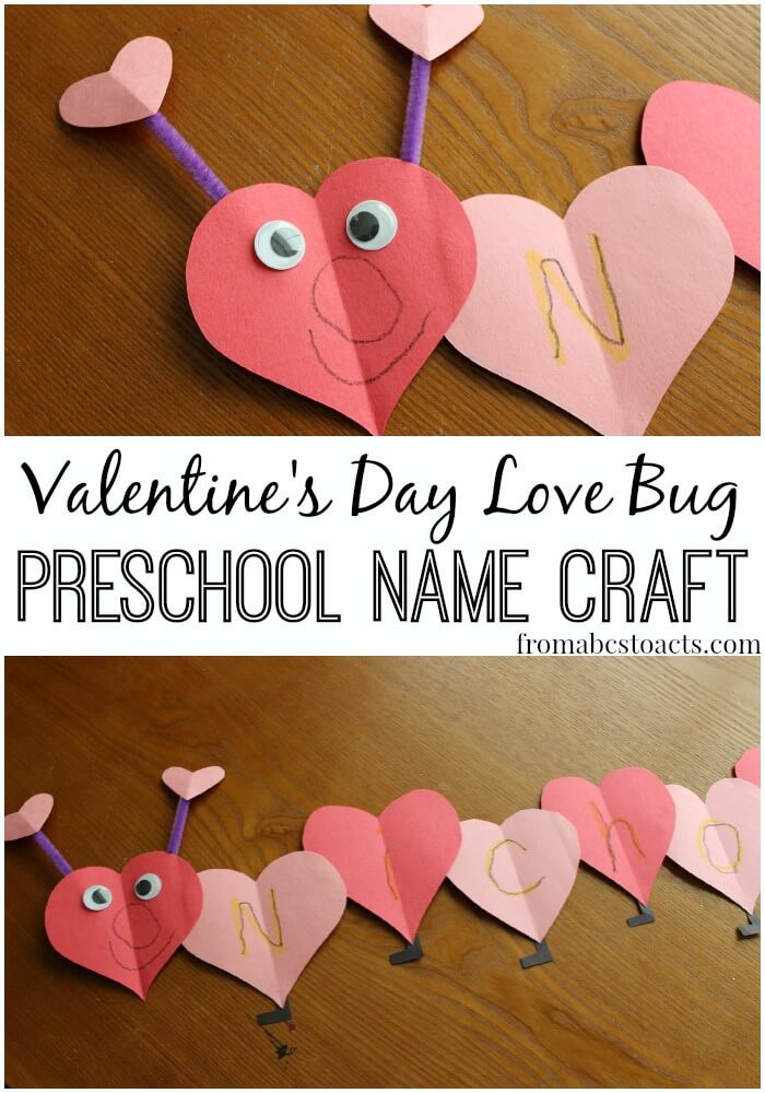 Toddler Valentine Craft Ideas
 Love Bug Name Craft for Preschoolers