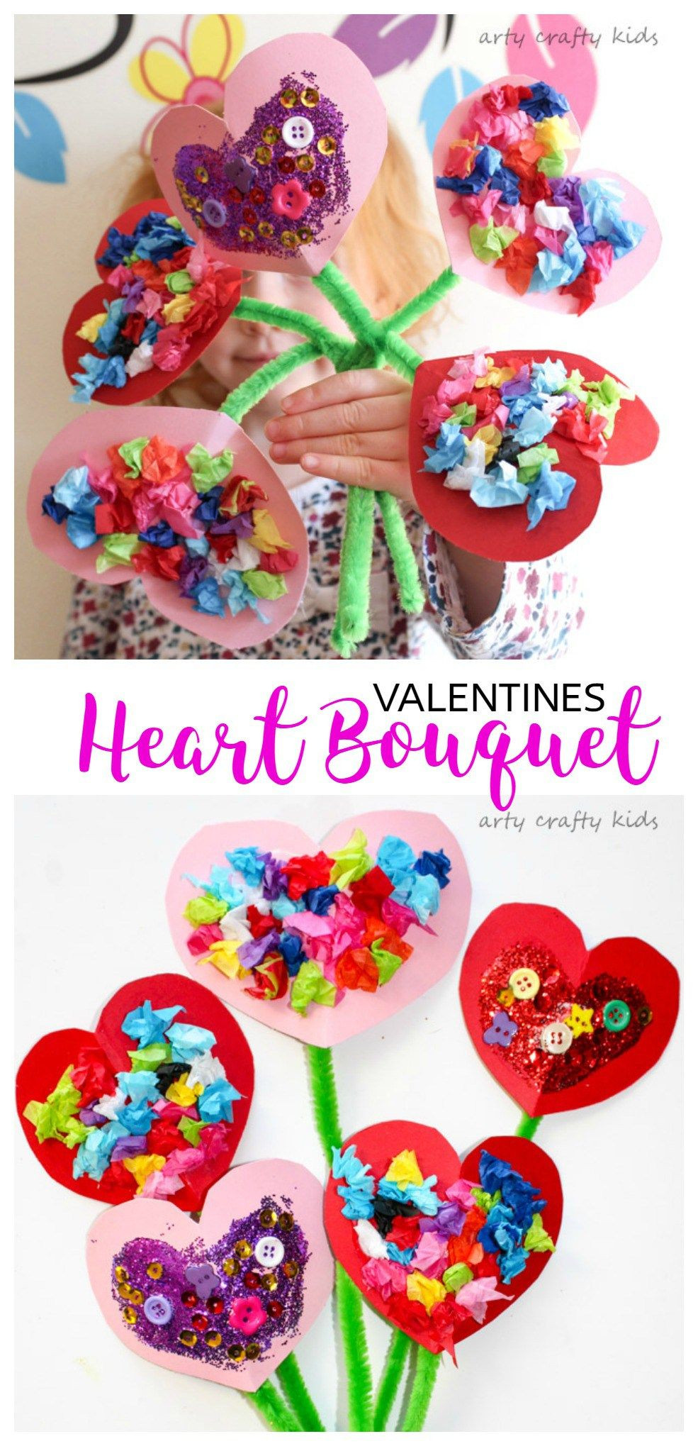 Toddler Valentine Craft Ideas
 Toddler Valentines Heart Bouquet
