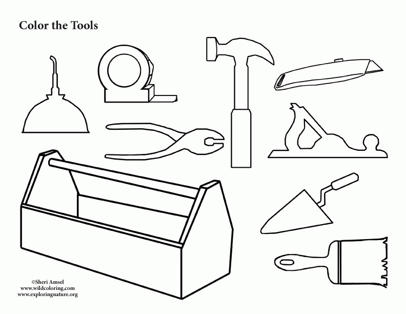 Tools Coloring Pages
 Tool Box Coloring Page Coloring Home