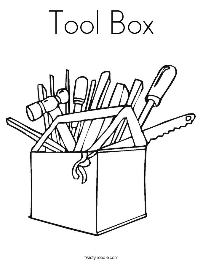 Tools Coloring Pages
 Tool Box Coloring Page Twisty Noodle
