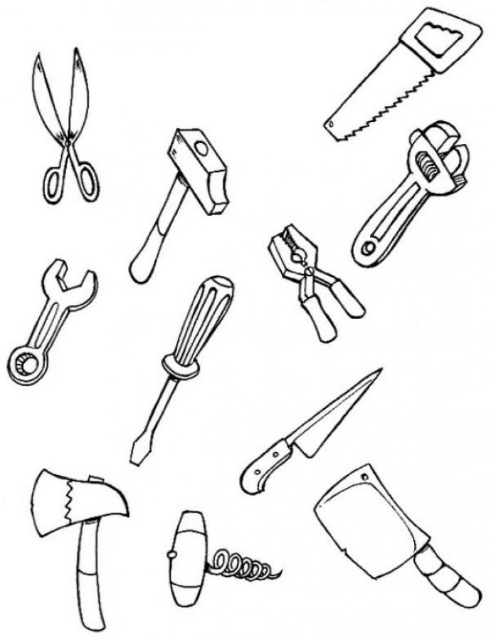 Tools Coloring Pages
 Color each tool coloring pages Hellokids