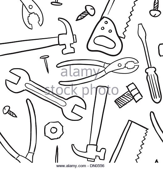 Tools Coloring Pages
 Carpentry Tools Drawing at GetDrawings