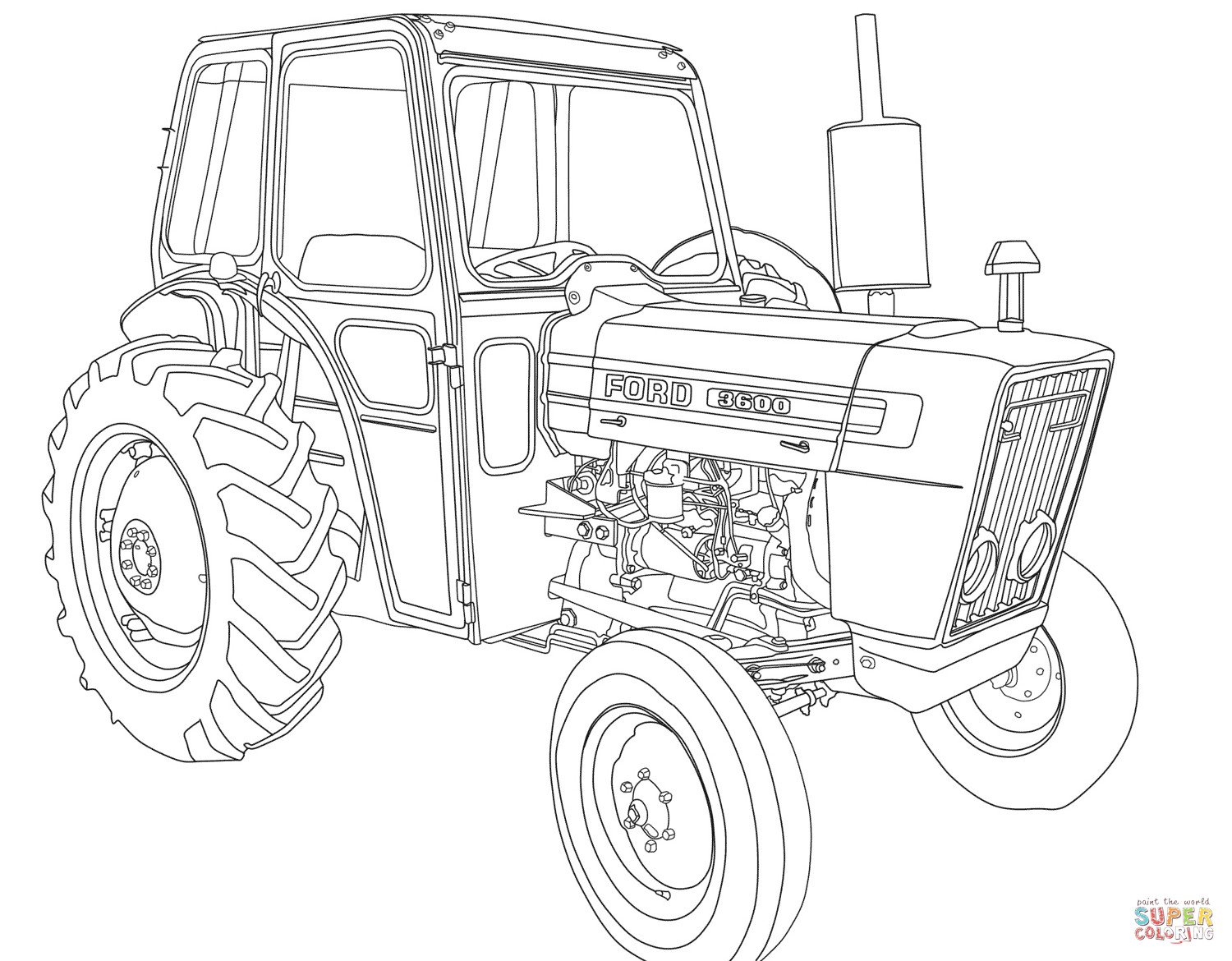 Tractor Coloring Pages
 Tractor Ford 3600 coloring page