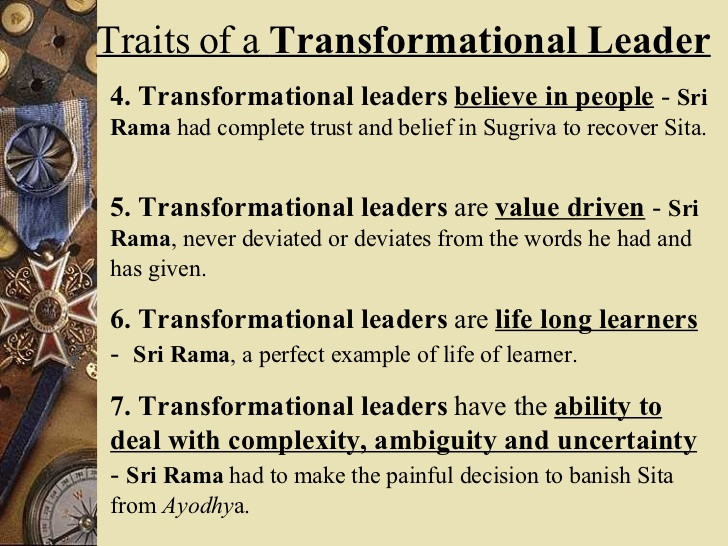 Transformational Leadership Quotes
 Ramayana & Transformational Leadership