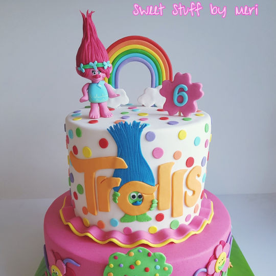 Trolls Birthday Cake Ideas
 Trolls cake cake by Meri CakesDecor