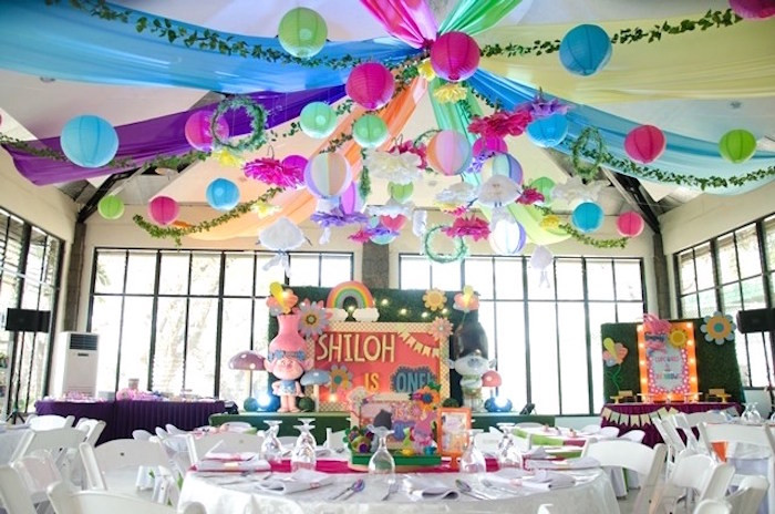 Trolls Movie Birthday Party Ideas
 Kara s Party Ideas Colorful Trolls Birthday Party
