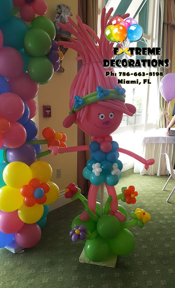 Trolls Party Decoration Ideas
 Trolls theme Balloon Sculpture Trolls Birthday Party idea