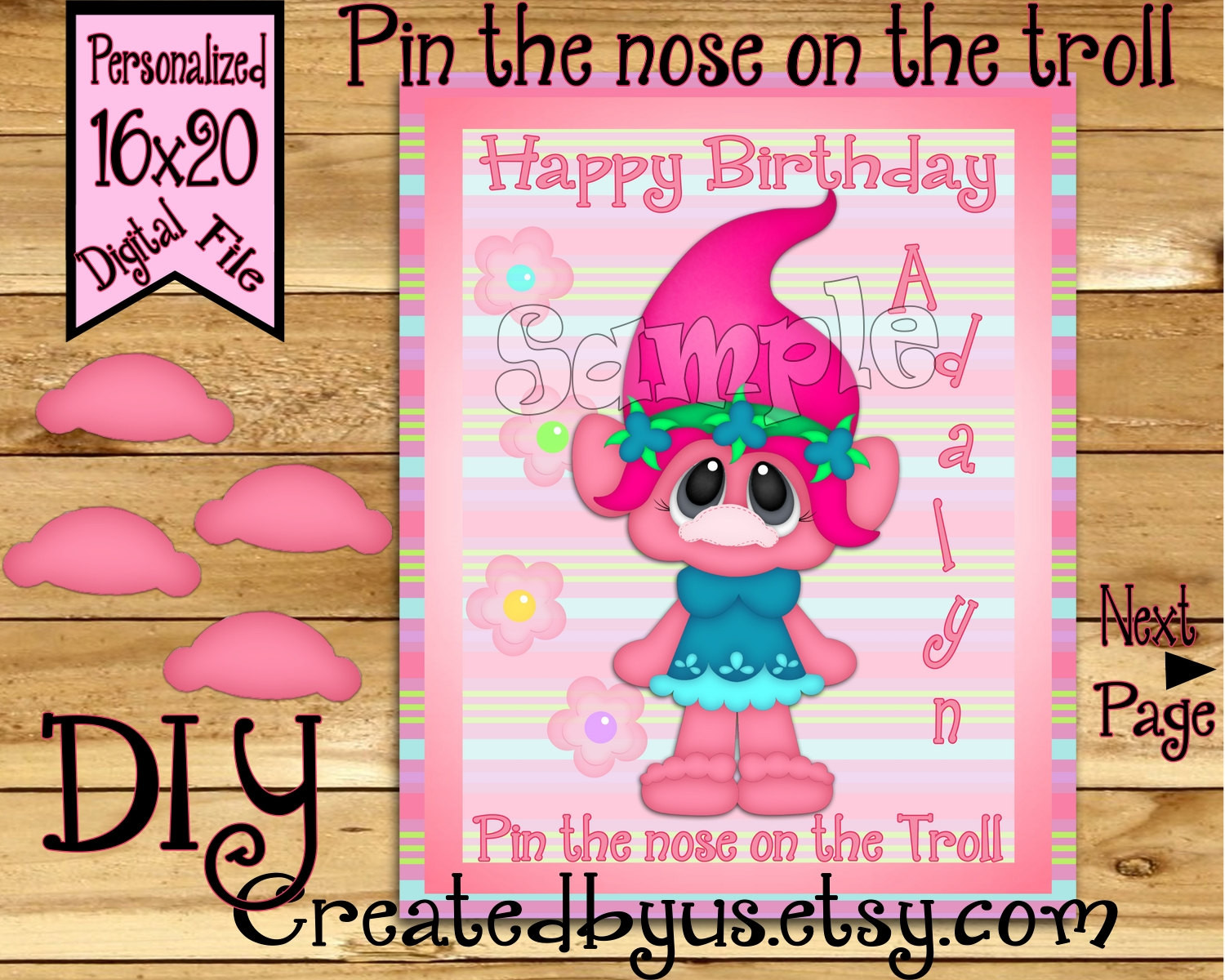 Trolls Party Game Ideas
 Pin the Nose on the Troll PRINTABLE party game Birthday Party