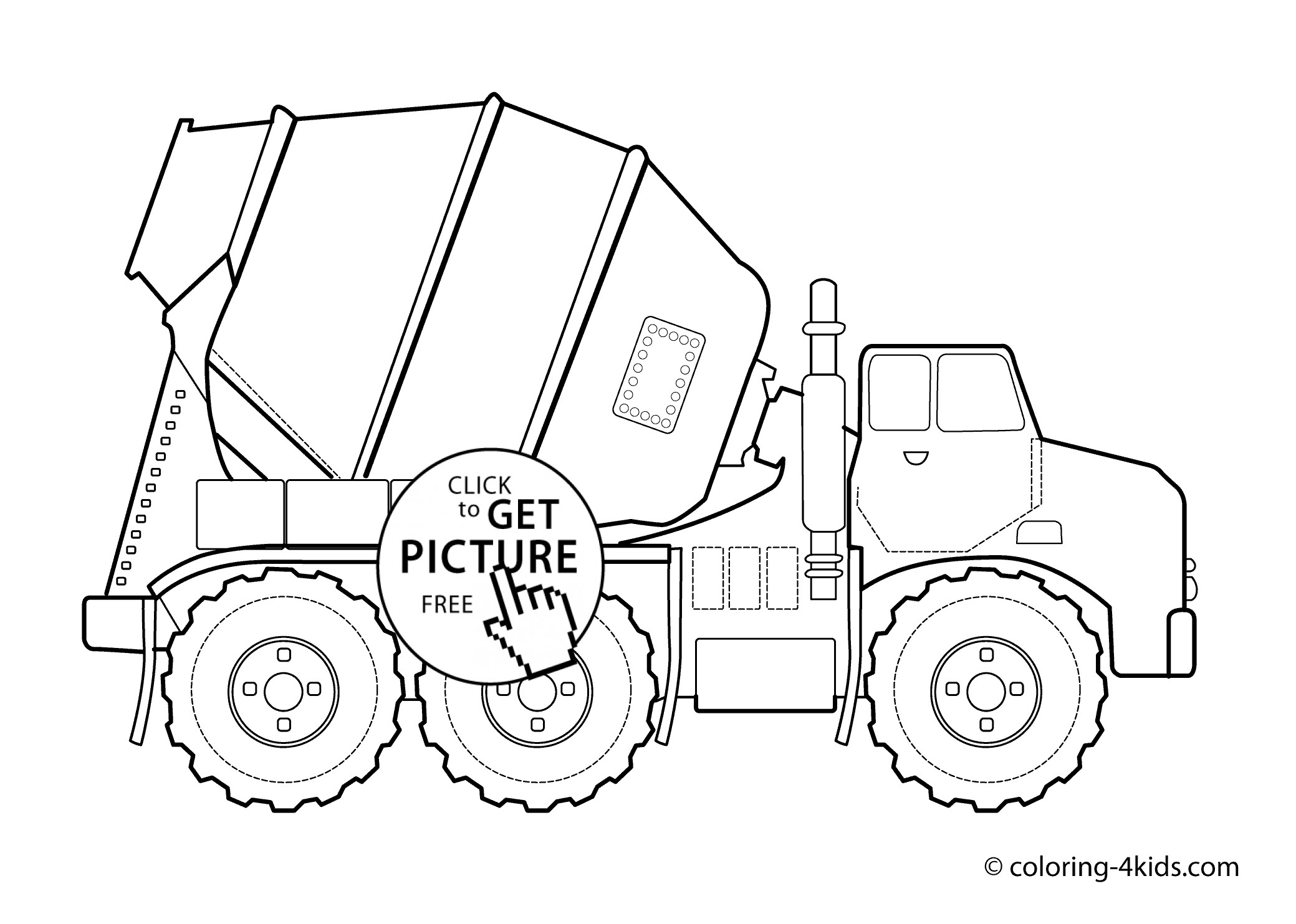 Truck Coloring Pages For Toddlers
 Concrete truck Transportation coloring pages for kids