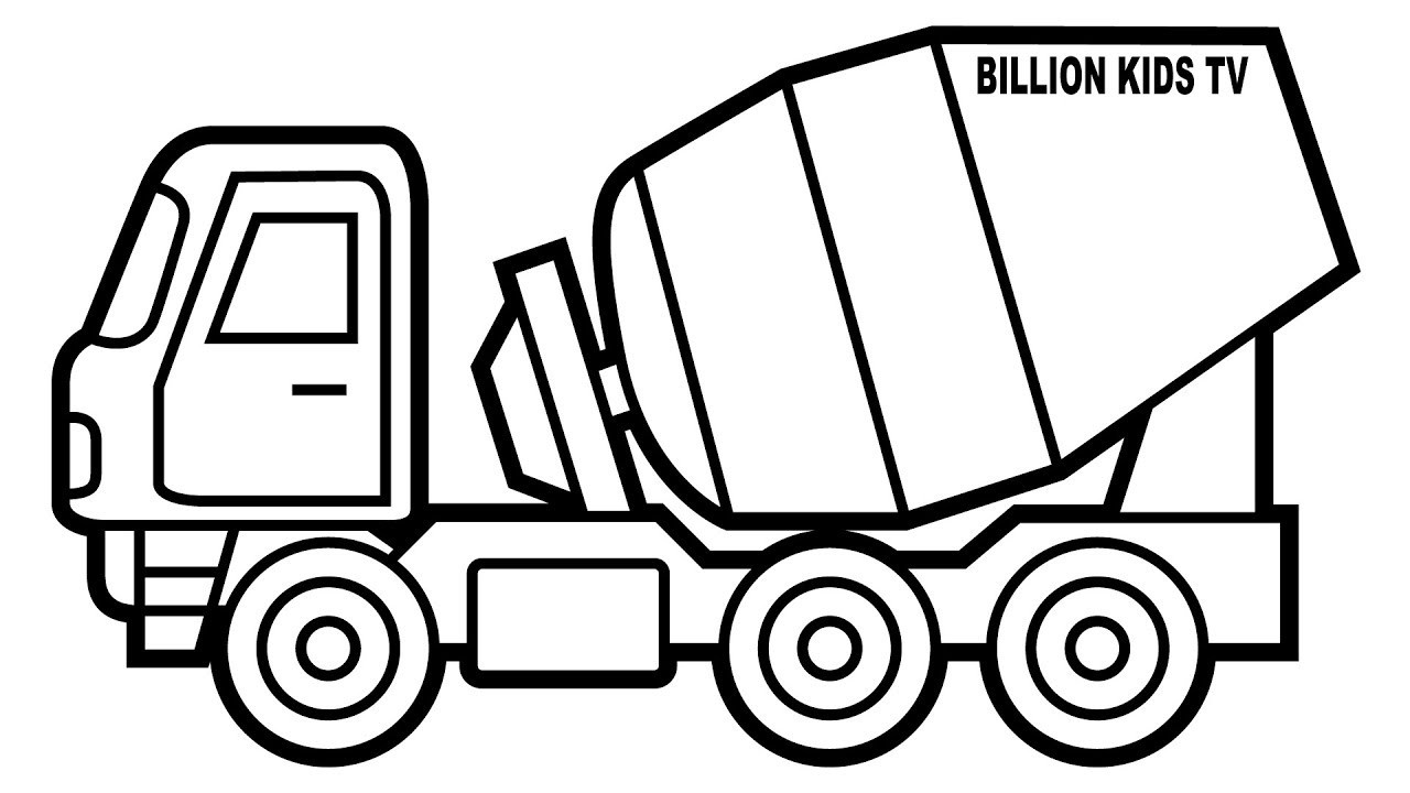 Truck Coloring Pages For Toddlers
 Drawing mixer truck coloring page