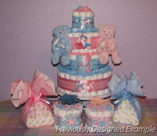 Twin Baby Shower Gift Ideas
 Twin diaper cake Baby shower table centerpieces and Boy