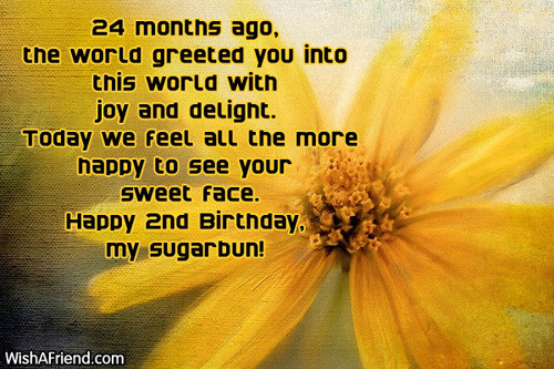Two Years Old Birthday Quotes
 2nd Birthday Wishes