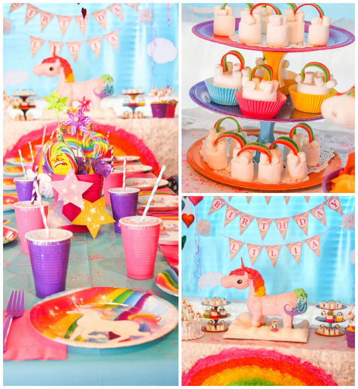 Unicorn And Rainbow Birthday Party Ideas
 Kara s Party Ideas Rainbow Unicorn Birthday Party