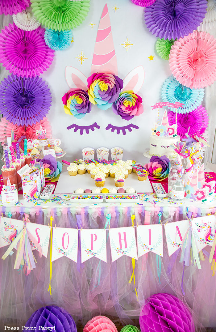 Unicorn Birthday Party
 Truly Magical Unicorn Birthday Party Decorations DIY