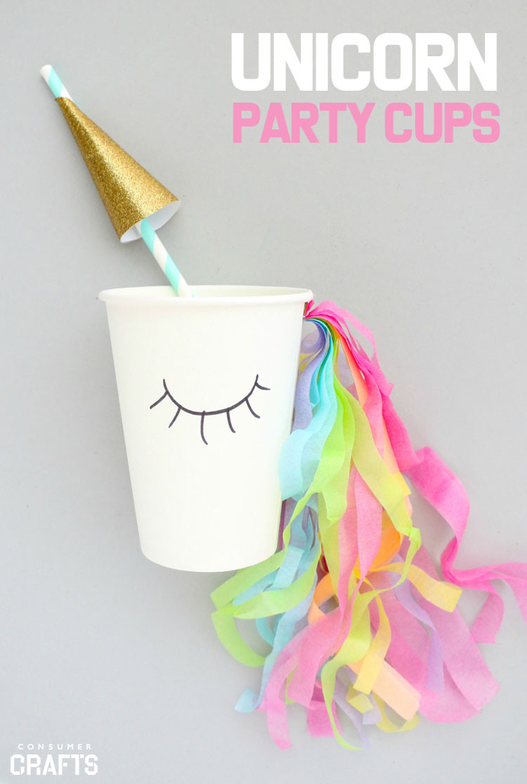 Unicorn Birthday Party Ideas Diy
 DIY Unicorn Party Cups Step by Step Consumer Crafts