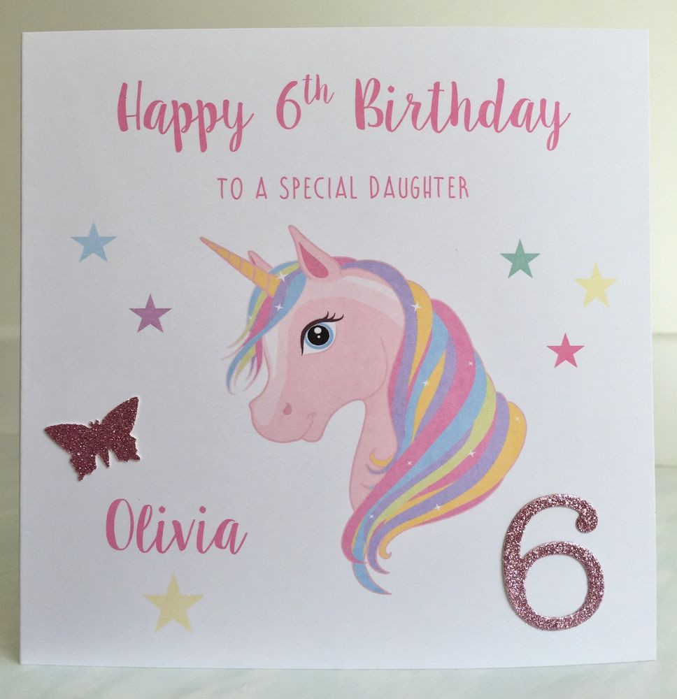 Unicorn Birthday Wishes
 Personalised 3rd 4th 5th 6th 7th 8th Any Unicorn Birthday