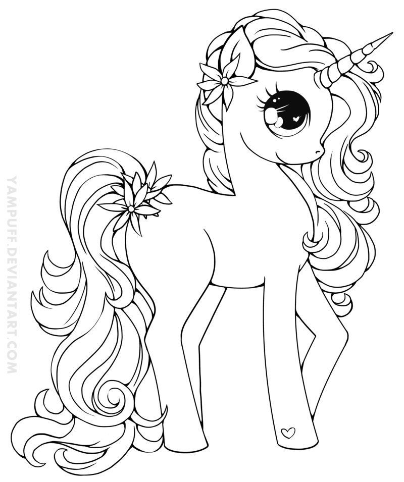 Unicorn Coloring Pages For Kids
 Zizzle Zazzle Lineart by YamPuff on deviantART