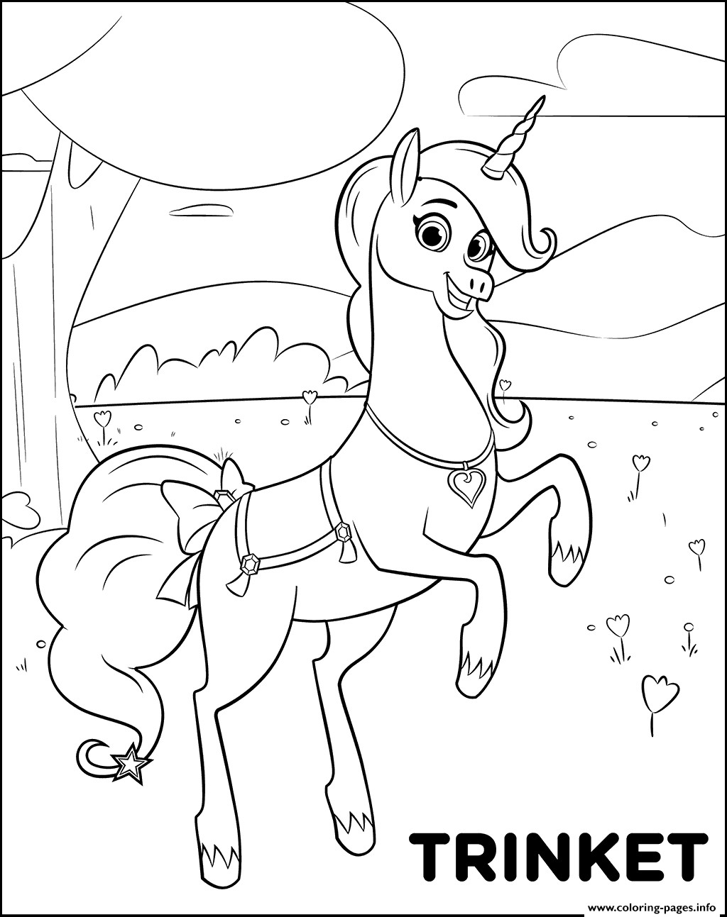 Unicorn Girl Coloring Pages
 Magical Pet Unicorn Trinket For Girls Coloring Pages Printable