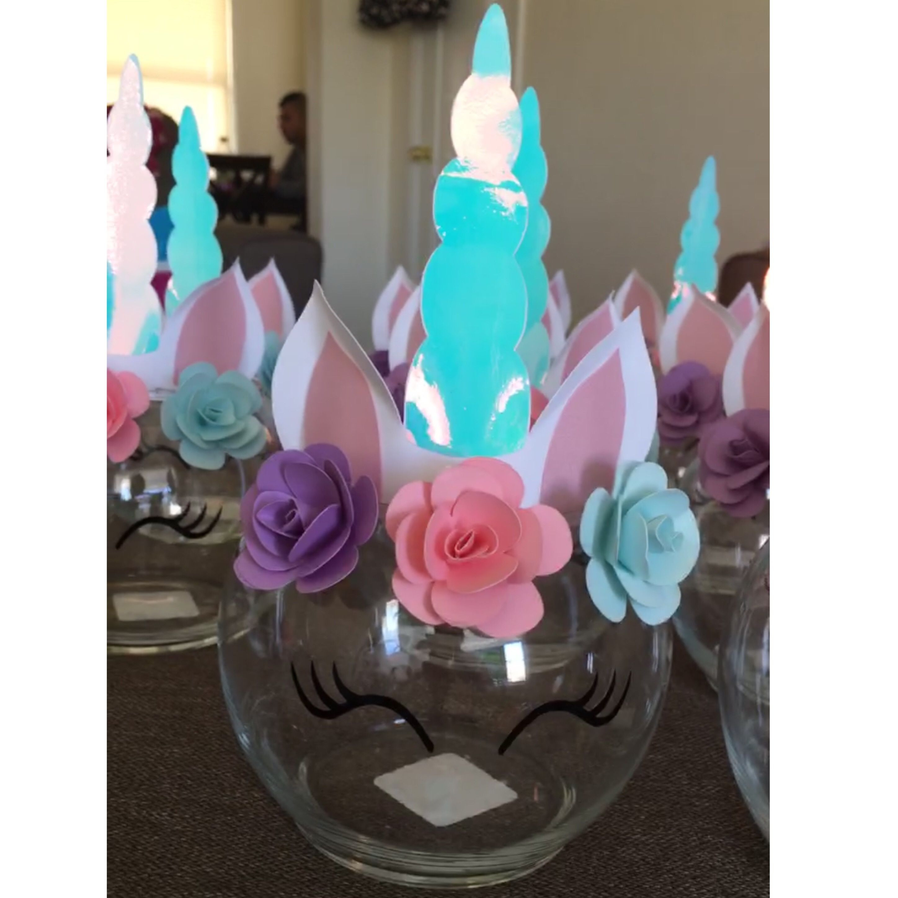 Unicorn Party Centerpiece Ideas
 Made these super cute unicorn centerpiece for my daughters