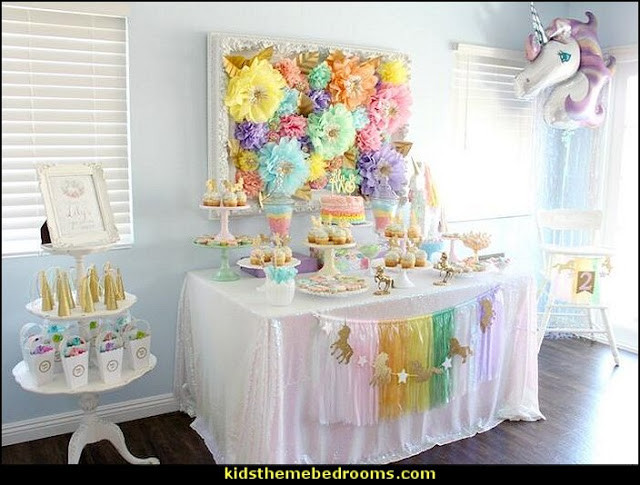 Unicorn Party Table Ideas
 Decorating theme bedrooms Maries Manor unicorn party