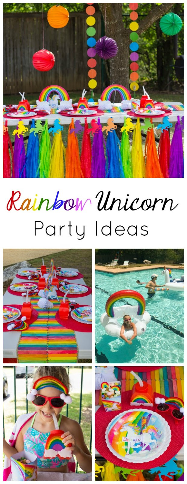 Unicorn Pool Party Ideas
 Hazel s Rainbow Unicorn Birthday Party Design Improvised