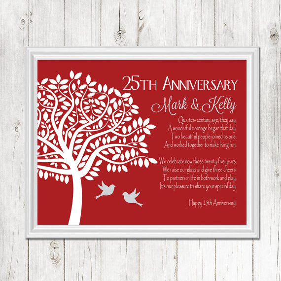 Unique 25Th Anniversary Gift Ideas
 25th ANNIVERSARY Gift Print Personalized Gift for