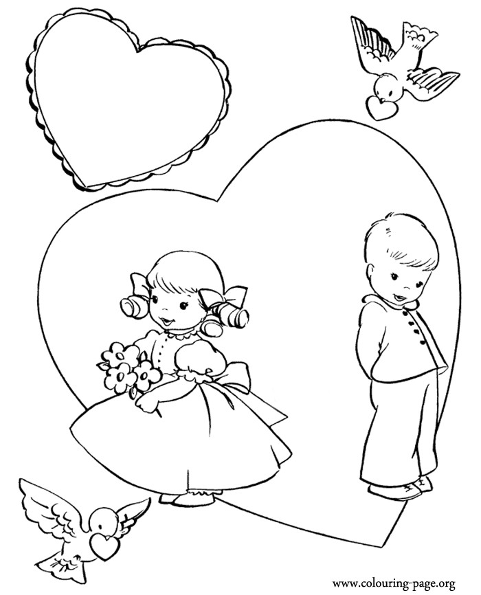 Valentine Coloring Pages For Girls
 Boy And Girl Coloring Pages Coloring Home