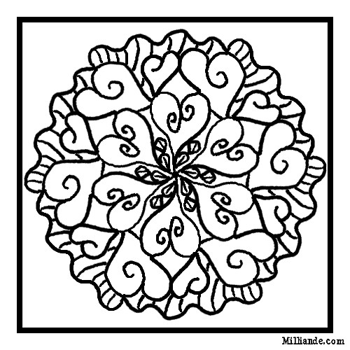 Valentine Coloring Pages For Girls
 Mosaic Valentine Coloring Pages