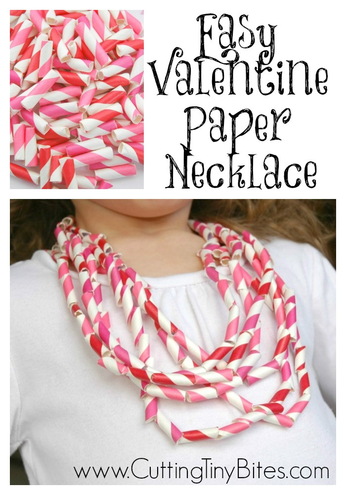 Valentine Day Crafts For Preschoolers Easy
 Easy Valentine Paper Necklace